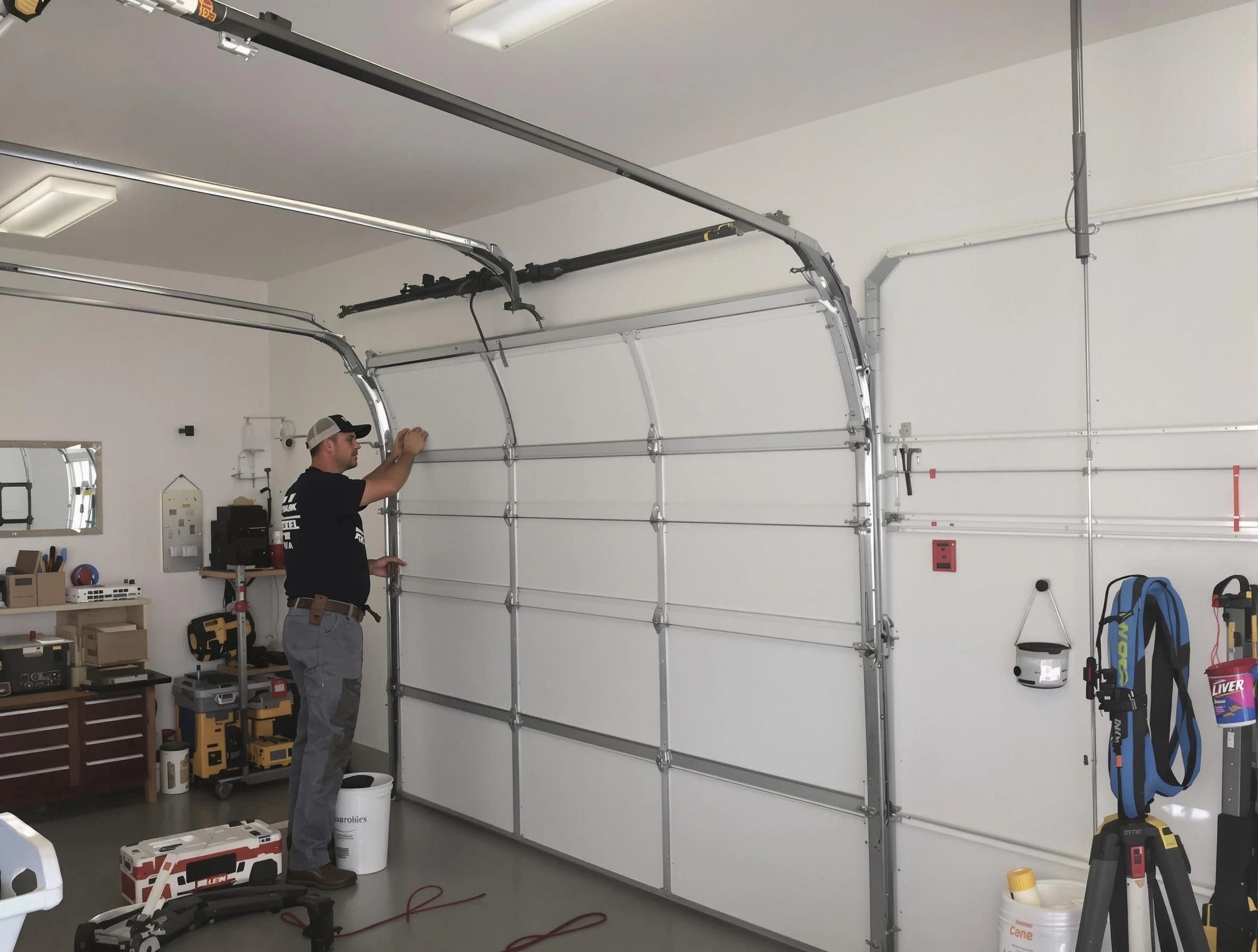 Riverton Garage Door Repair team installing new garage door in Riverton