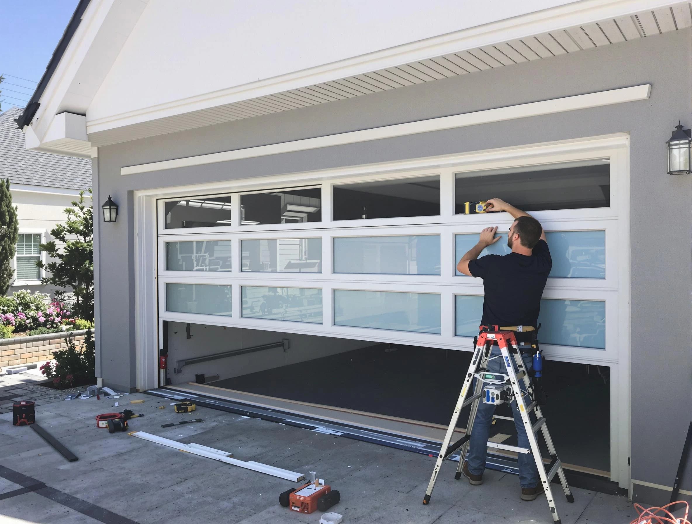 Riverton Garage Door Repair team performing garage door replacement in Riverton