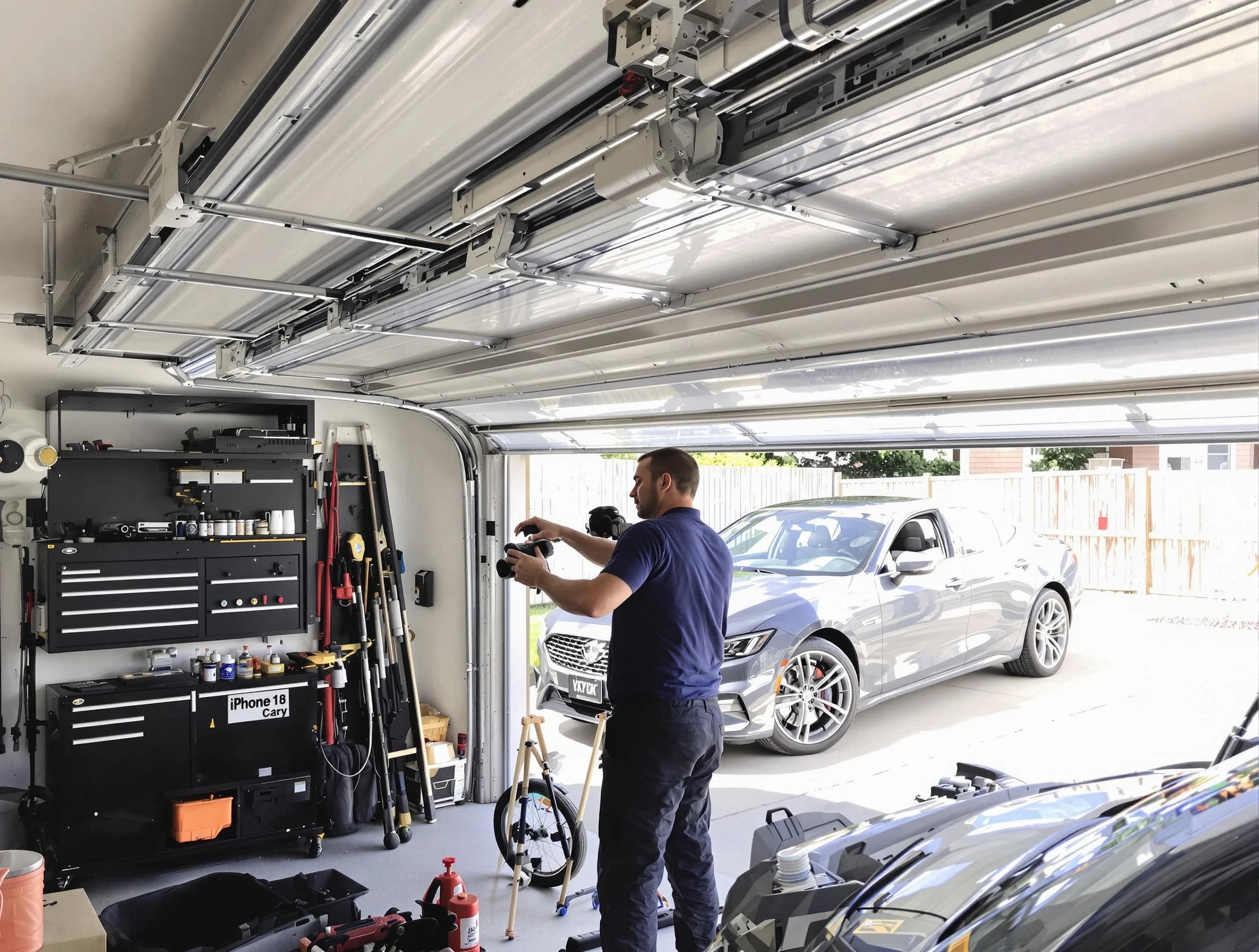 Riverton Garage Door Repair technician fixing noisy garage door in Riverton