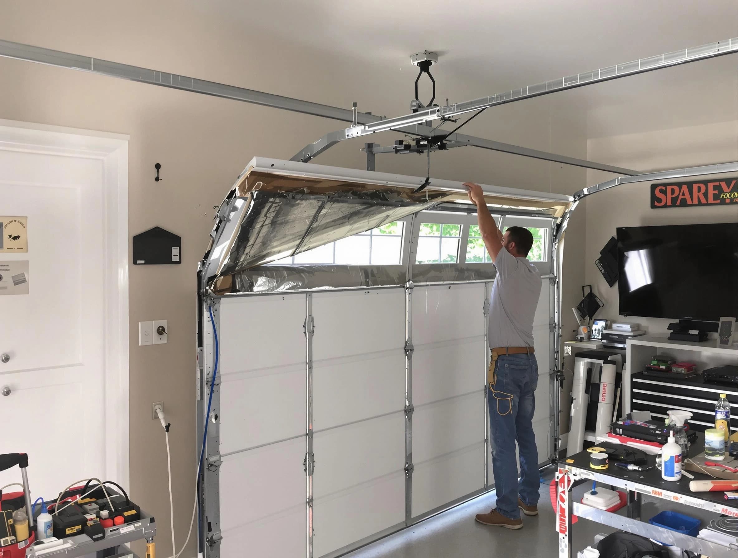 Garage door section replacement by Riverton Garage Door Repair in Riverton